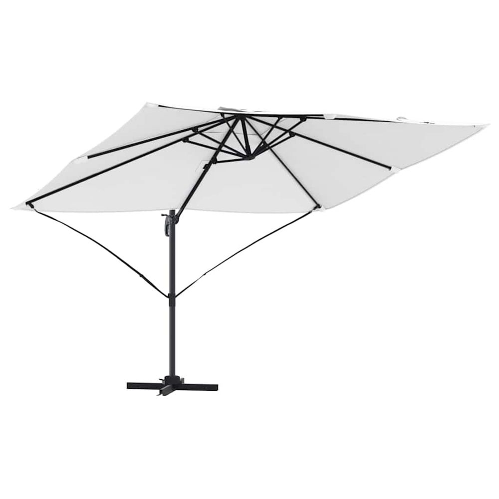 Parasol 351 x 250 x 260 cm polyester et aluminium sable