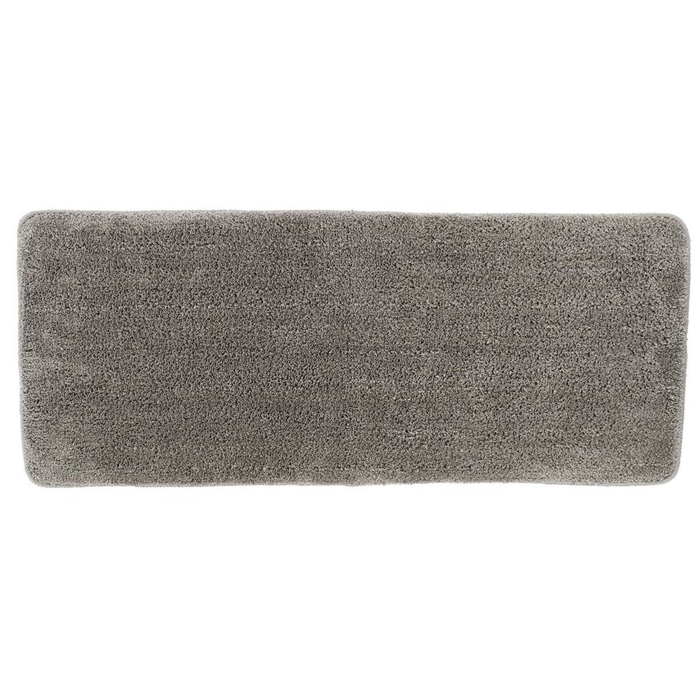 Tapis microfibre double vasque 50x120 cm dessous latex - taupe