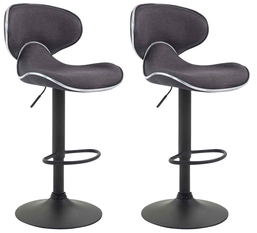 Lot de 2 tabourets de bar las vegas v2 tissu noir