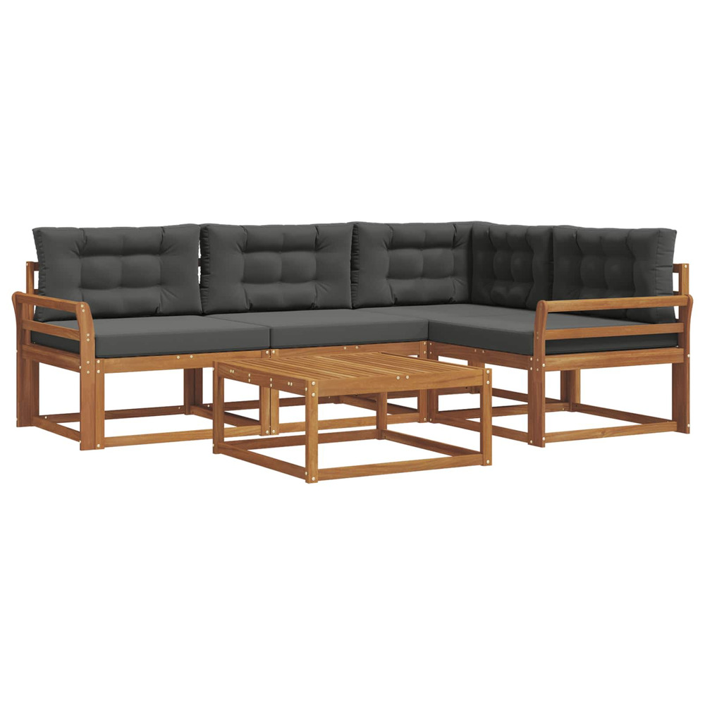 Ensemble de canapés d'extérieur 5 pcs naturel et anthracite