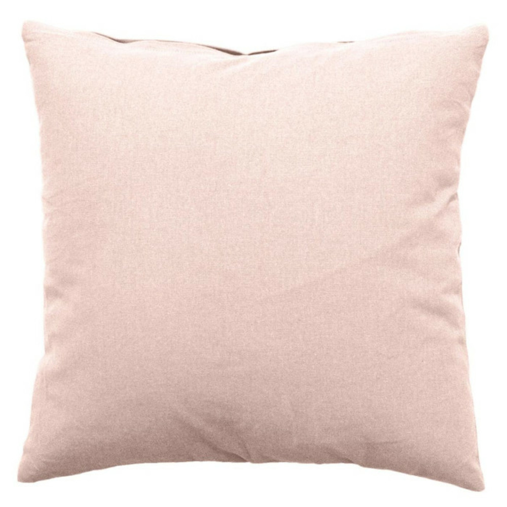 Coussin déco uni déhoussable panama 60x60cm vieux rose