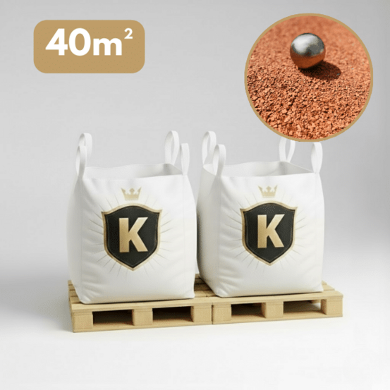 Sable stabilisé rouge 0/6 mm – pack 2 big bag +/- 1,5t – pétanque
