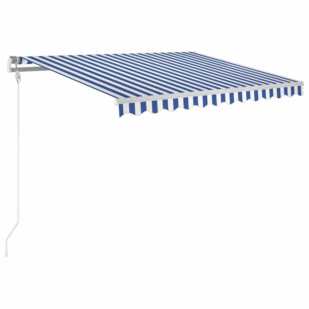 Auvent rétractable automatique 300x250 cm bleu et blanc