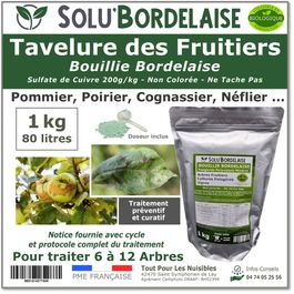 Solu'Bordelaise 1 Kg Bouillie Bordelaise Non Colorée - Fongicide Tavelure Fruitiers Agriculture Biologique
