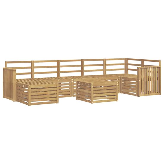 Ensemble de canapés d'extérieur 8 pc blanc bois d'acacia massif