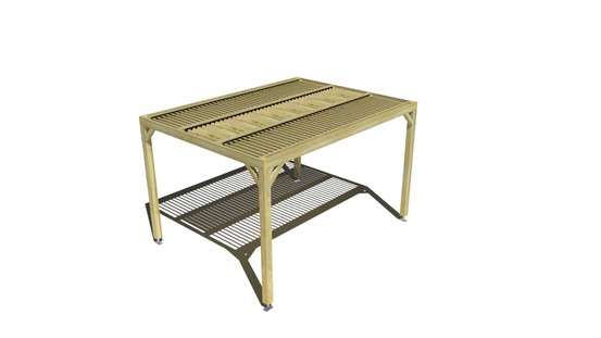 Pergola bois • 4m x 3m • indépendante • sens largeur • lames orientables bioclimatiques incluses • livraison comprise