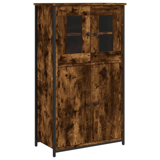 Buffet bahut commode armoire meuble de rangement organisateur cuisine salle de séjour salon haut 62 x 32 x 106,5 cm bois d'in