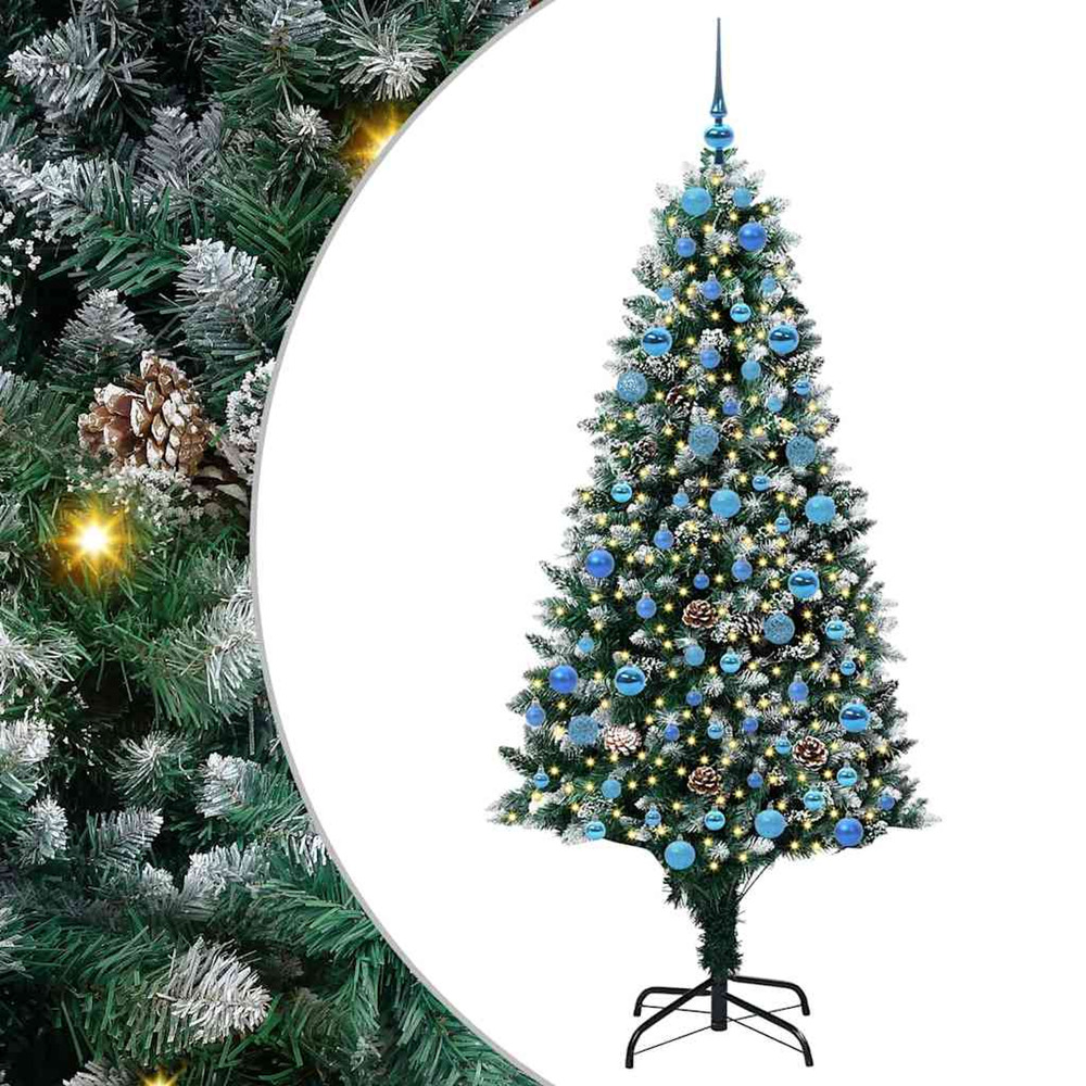 Sapin de noël artificiel vert 180 cm pvc, acier et plastique