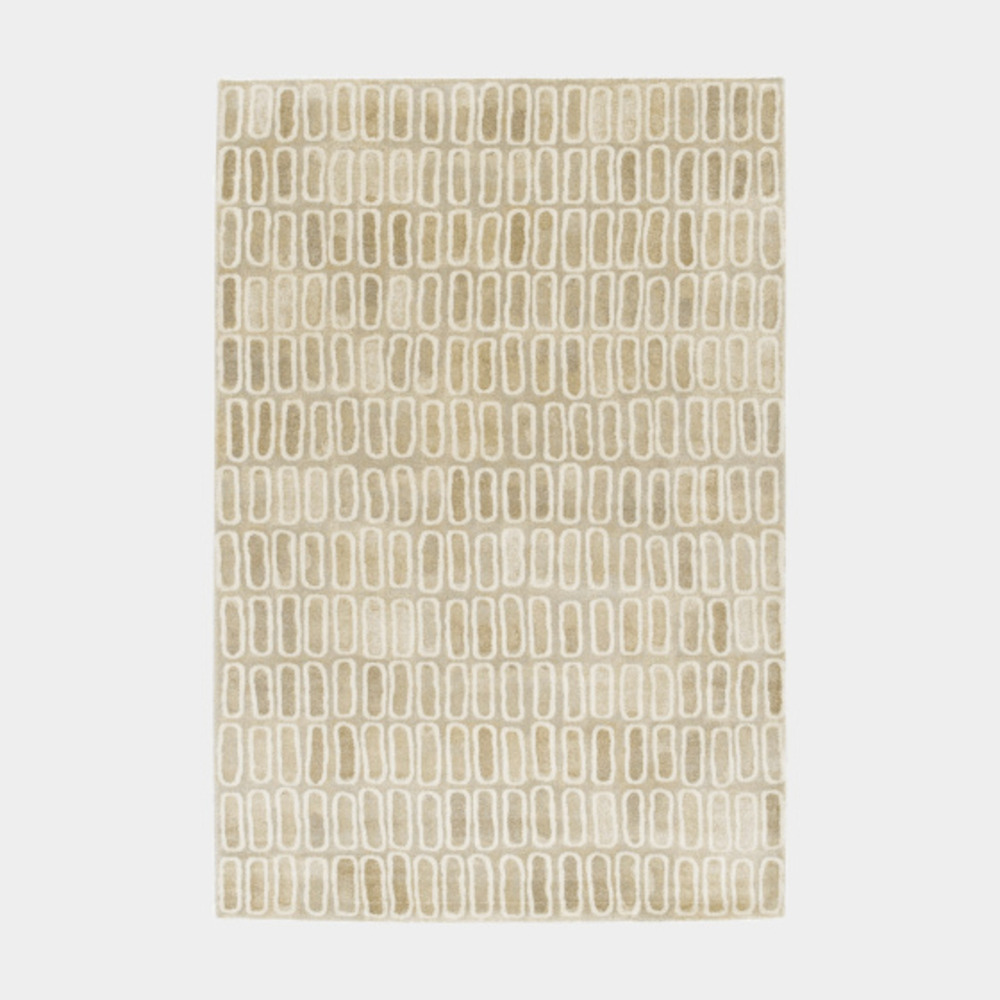 Tapis de salon ou chambre - identité - beige et écru - 160 x 230 cm