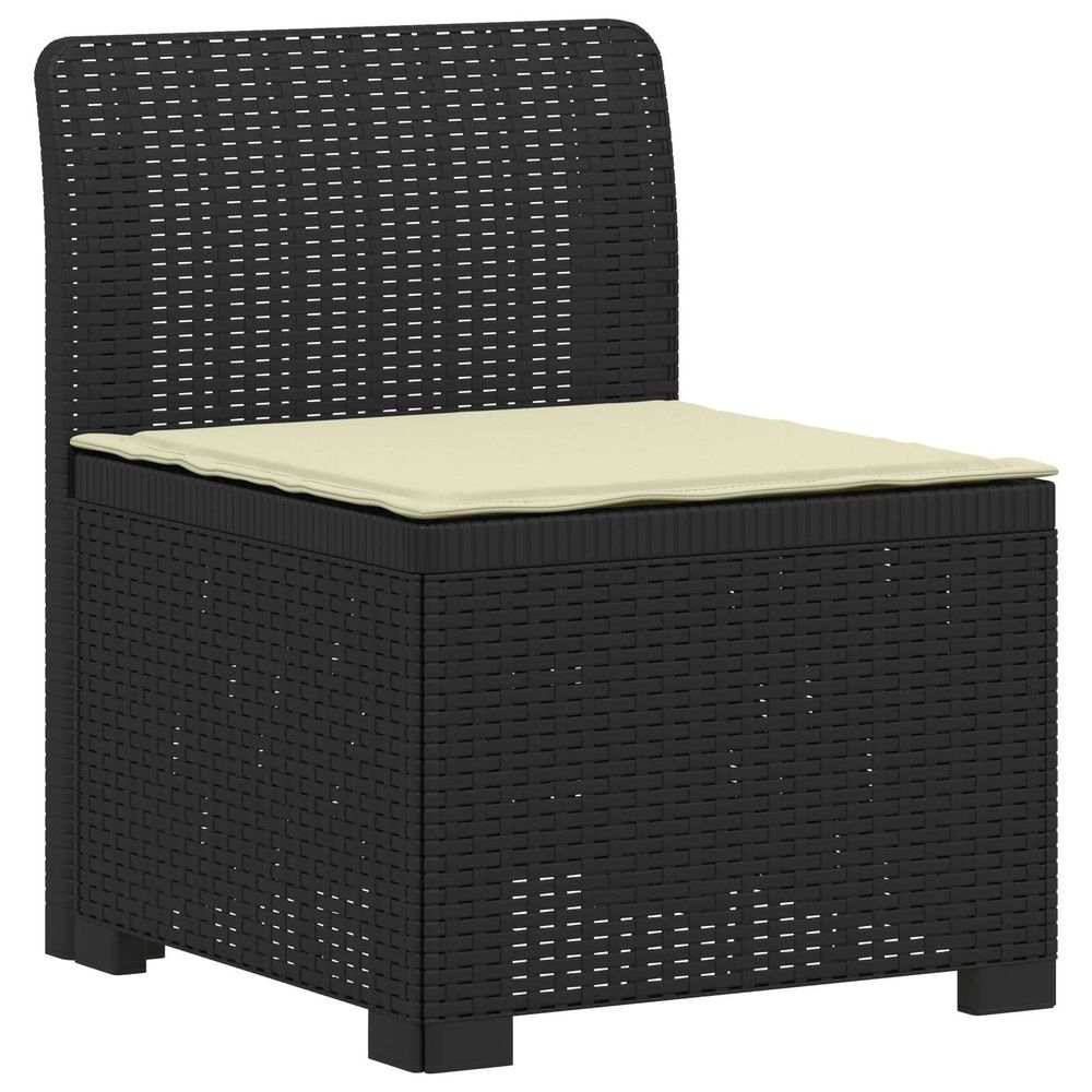 Canapé de jardin 1 place avec coussin look rotin pp anthracite