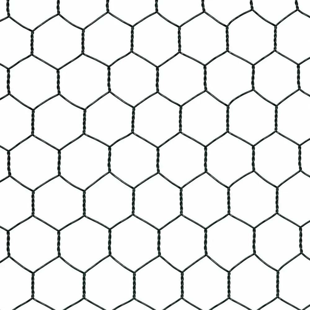 Grillage maille hexagonale 25mm plastifié vert hauteur de 0,5 m