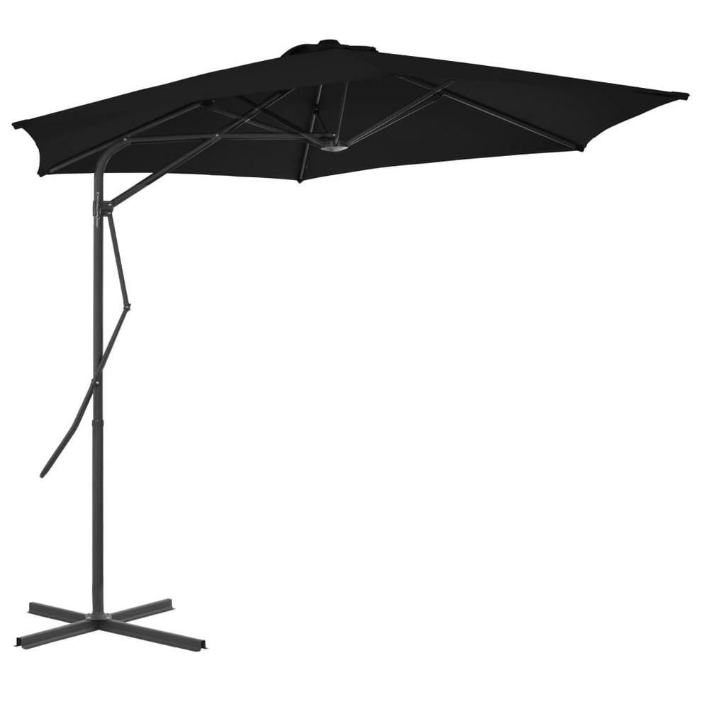 Parasol d'extérieur avec mât en acier noir 300x230 cm