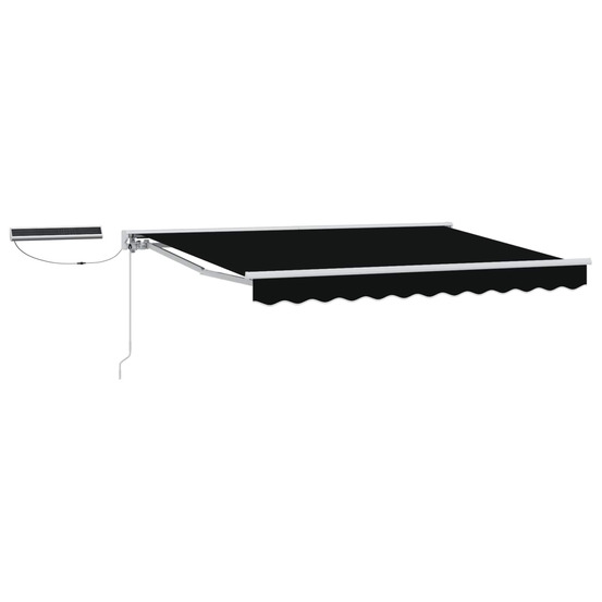 Auvent rétractable électrique noir et blanc 3,5 x 2,5 m