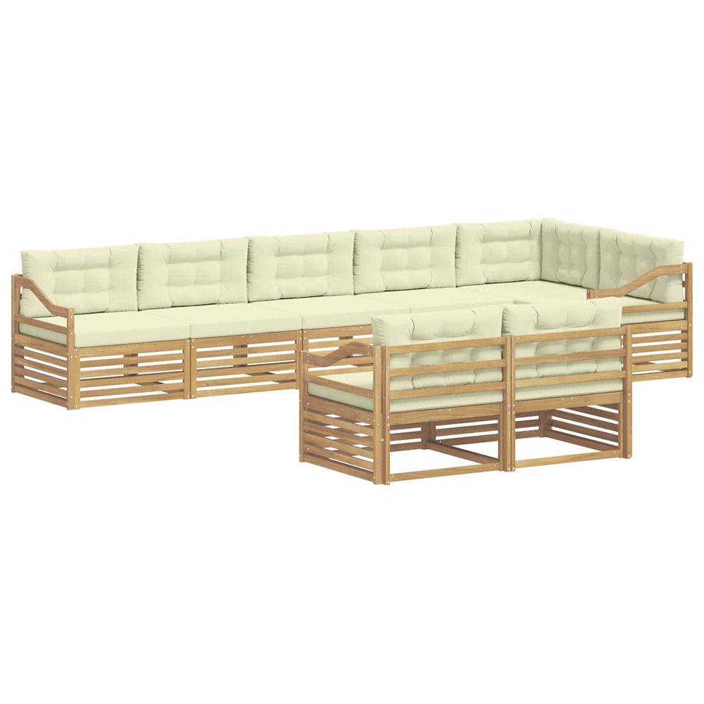 Ensemble de canapés d'extérieur 8 pc blanc et crème polyester