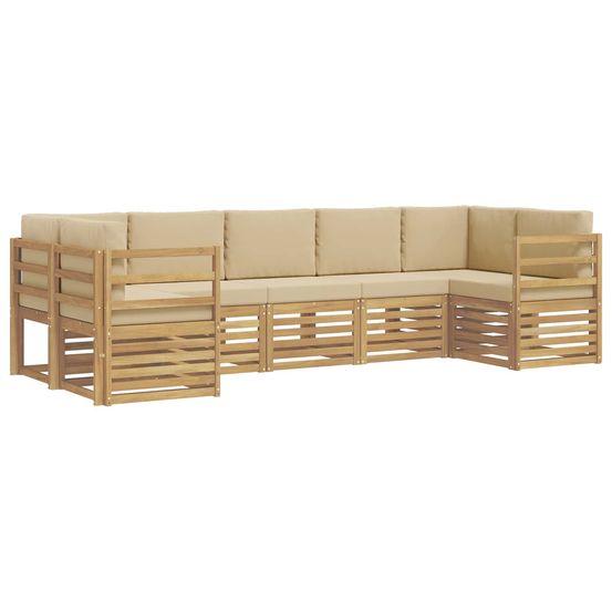 Ensemble de canapés d'extérieur 7 pc blanc et beige polyester