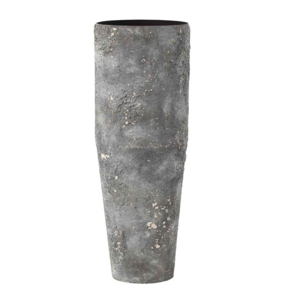Vase cylindrique en métal effy 70cm gris