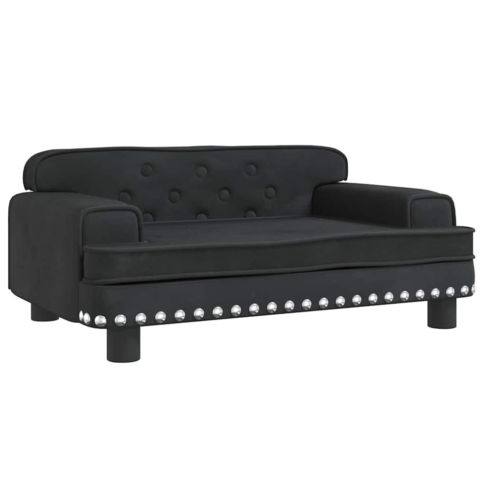 Lit pour chien noir 70x45x30 cm velours