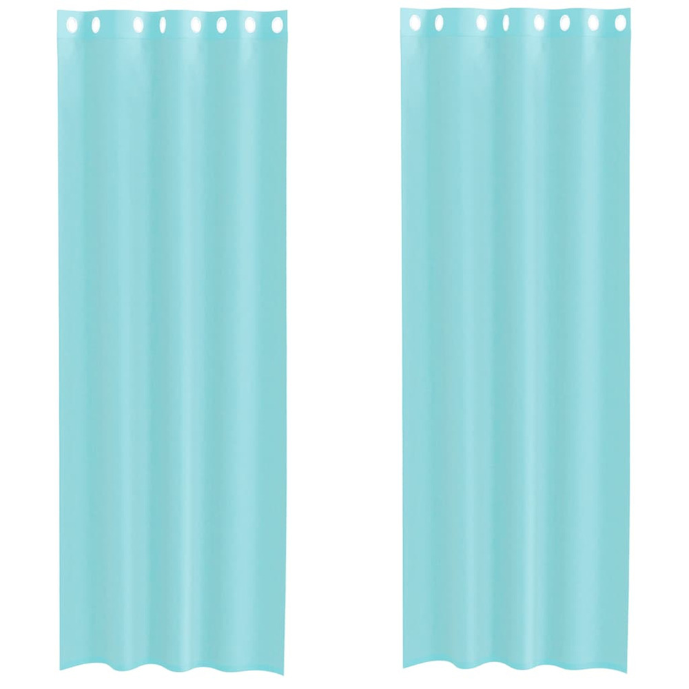 Rideaux en voile avec œillets 2 pcs turquoise