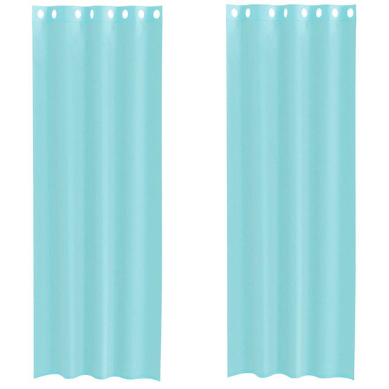 Rideaux en voile avec œillets 2 pcs turquoise