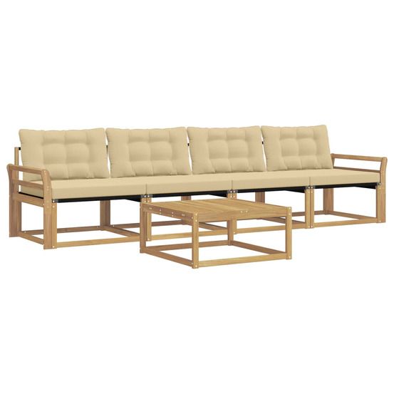 Ensemble de canapés d'extérieur 5 pc blanc et beige