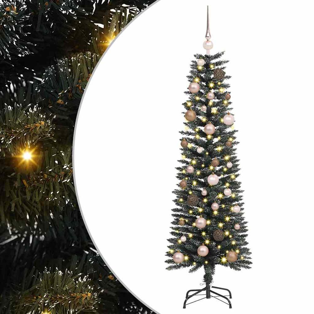 Sapin de noël artificiel vert 150 cm pvc, plastique et acier