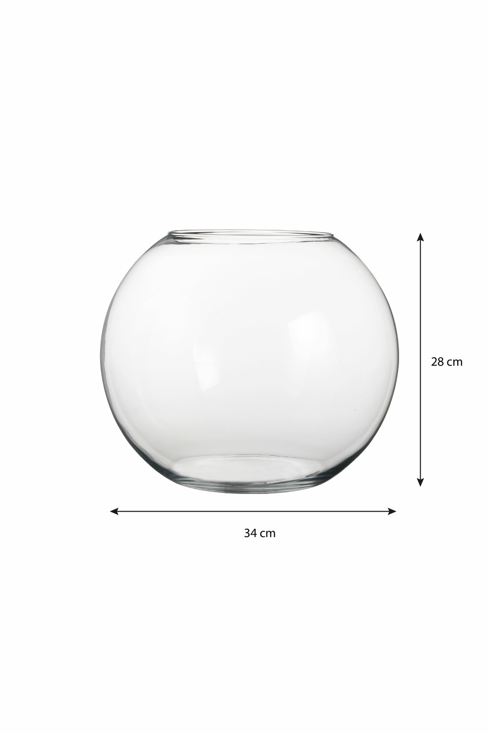Mica decorations babet vase bol - h28 x ø34 cm - transparent