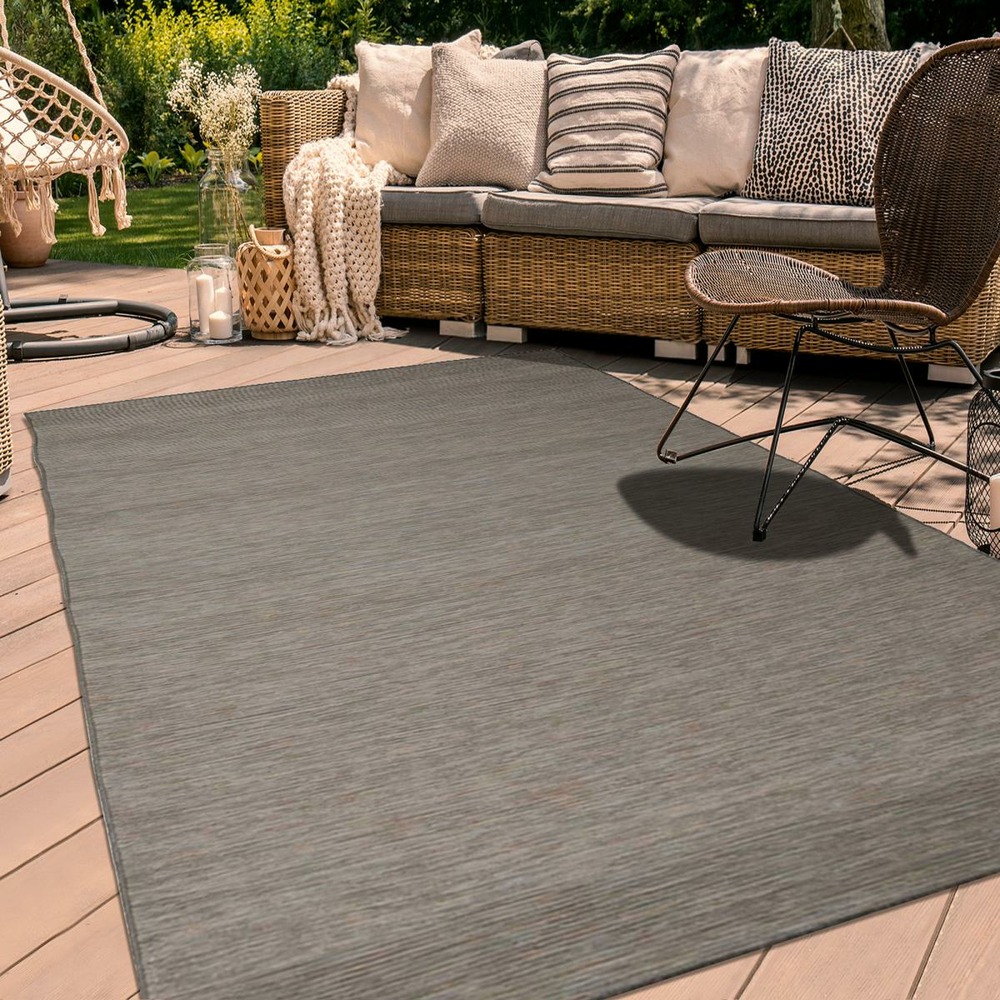 Tapis extérieur 67x180 tissé kilim marron chinaio