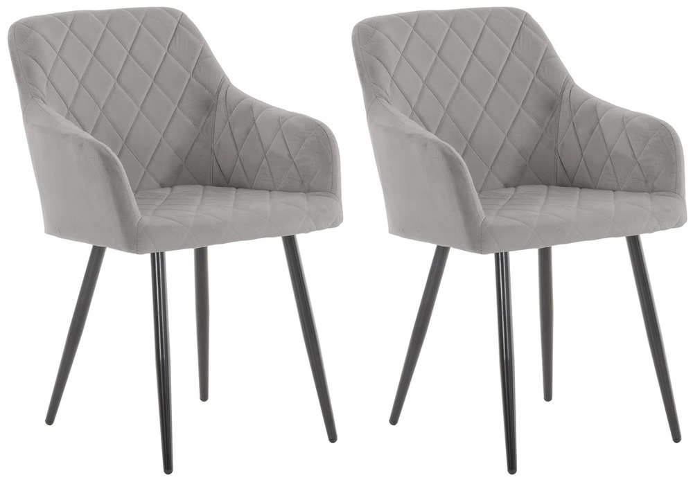 Lot de 2 chaises de salle à manger shila velours