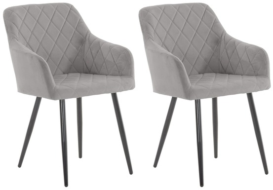 Lot de 2 chaises de salle à manger shila velours