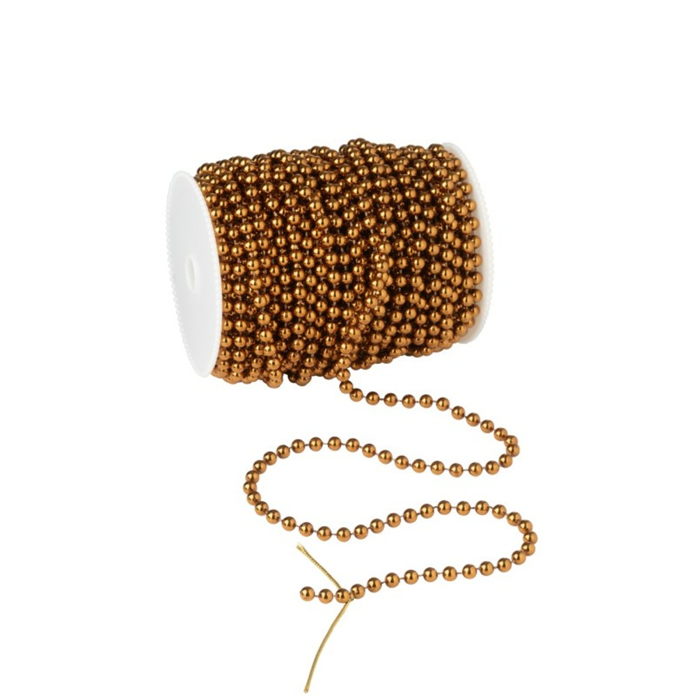 Guirlande perles en rouleau en plastique marron 25 m
