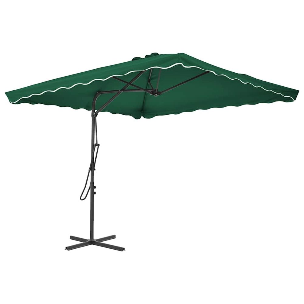 Parasol d'extérieur avec mât en acier 250x250 cm vert