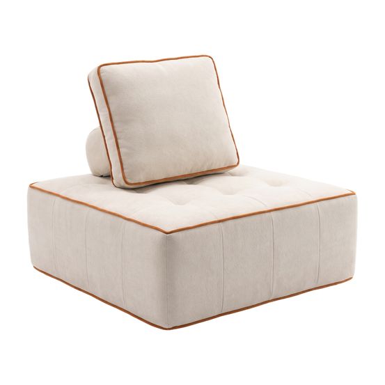 Fauteuil zen 1 place - blanc et orange