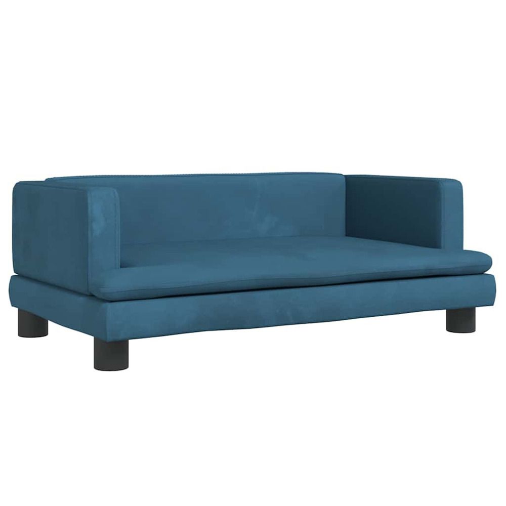 Lit pour chien bleu 80x45x30 cm velours