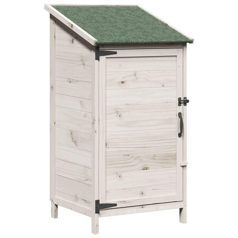 Abri de jardin blanc 59 x 56 x 113,5 cm bois de sapin massif