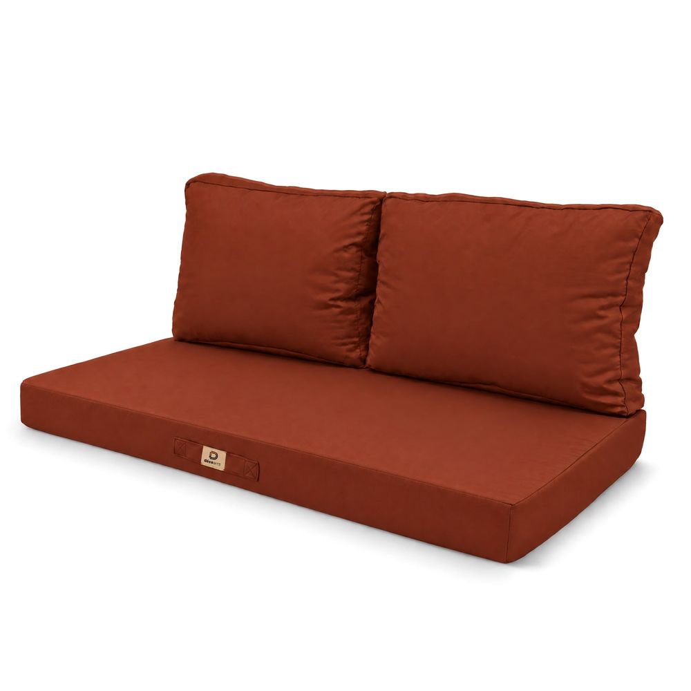 Coussins pour salon de jardin déhoussable 100x50cm terracotta