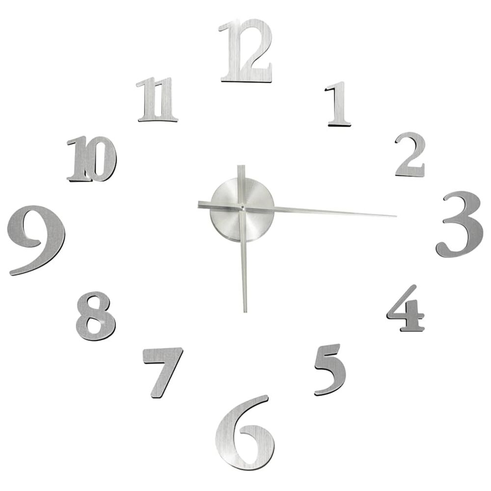 Horloge murale 3d design moderne argenté 100 cm xxl