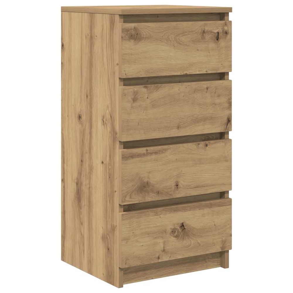 Buffet chêne artisanal 37,5x35x76 cm bois d'ingénierie