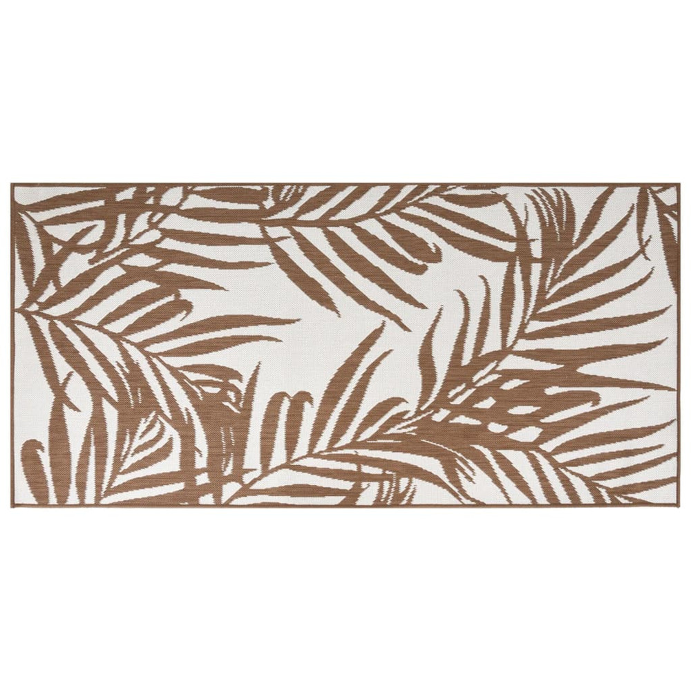 Tapis d'extérieur marron et blanc 80x150 cm design réversible