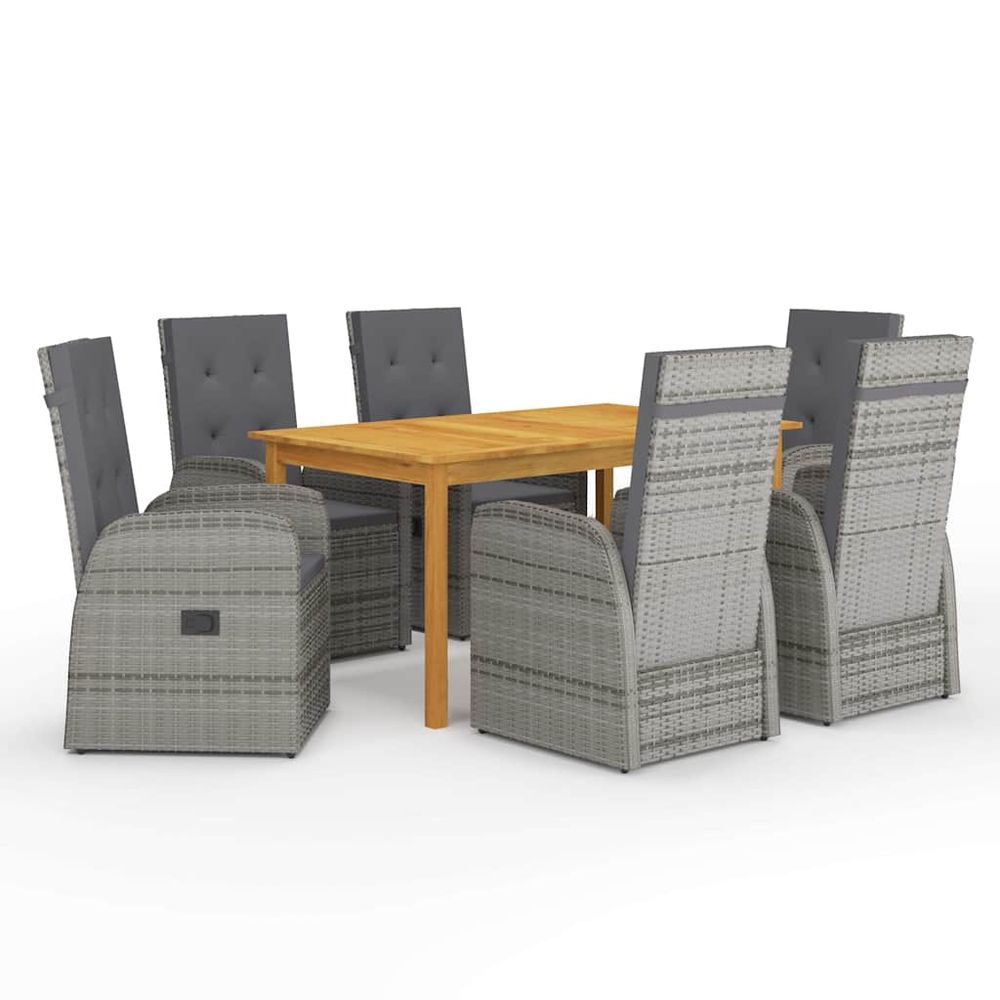 Ensemble à manger de jardin 7 pcs gris