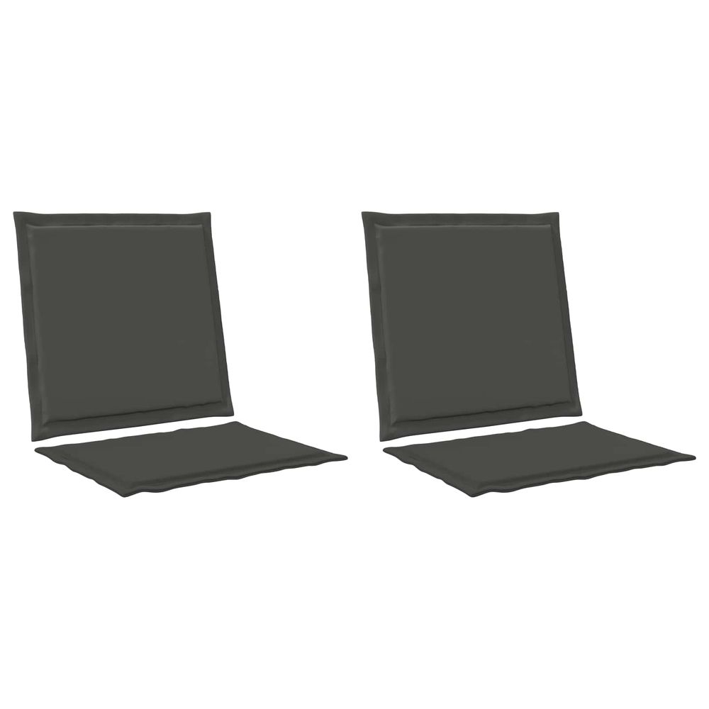 Coussins de siège et de dos polyester anthracite 47 x 45 x 2 cm
