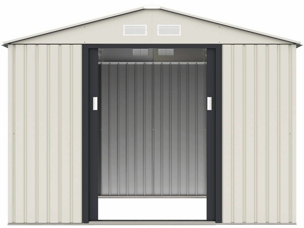 Abri de jardin en métal 5.30 m² portes coulissante kit d'encrage crow