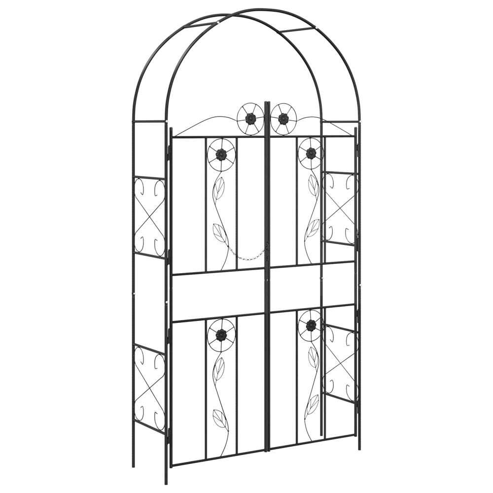 Arche de jardin noir 115 x 37 x 226 cm acier