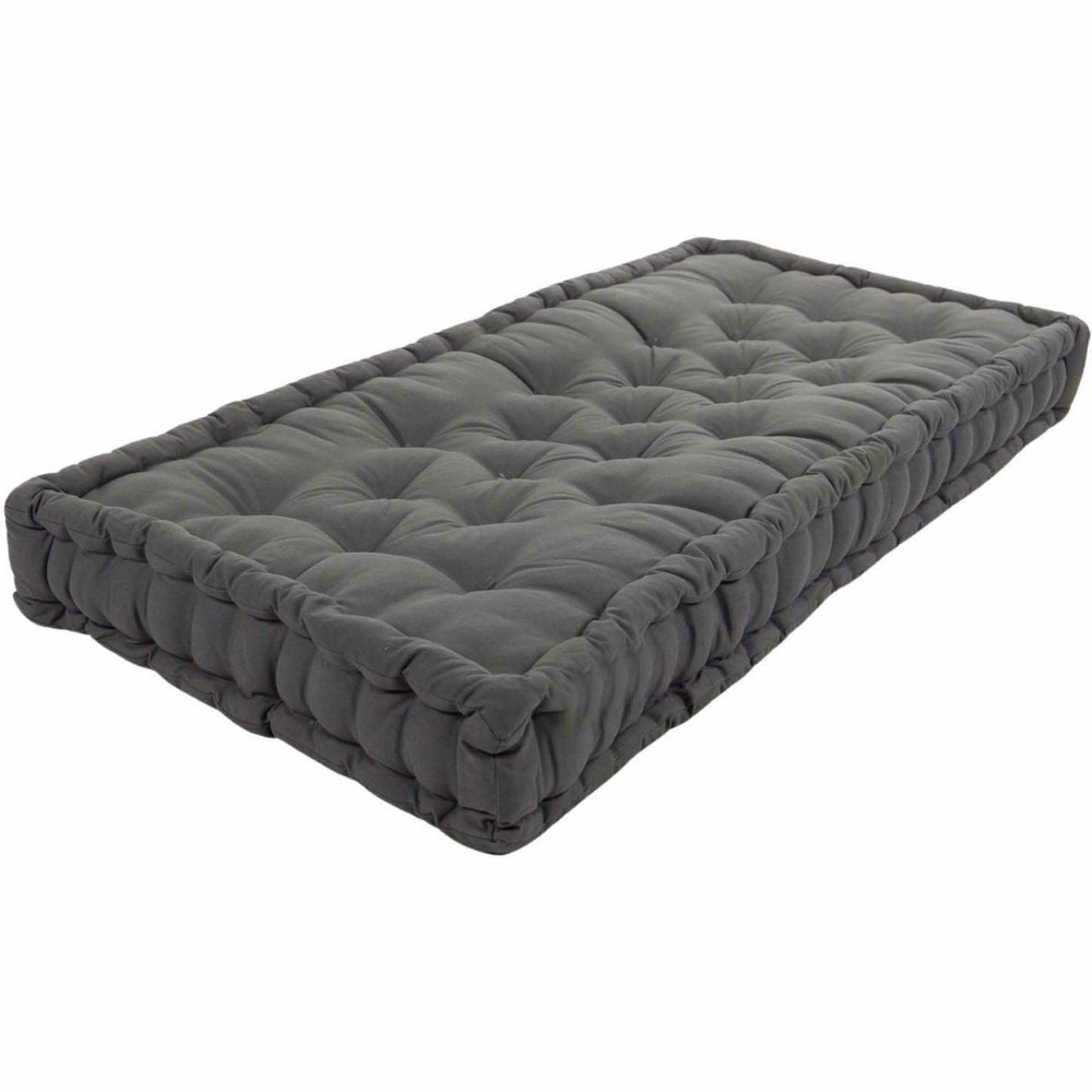 Matelas de sol en coton 120 x 60 cm gris anthracite
