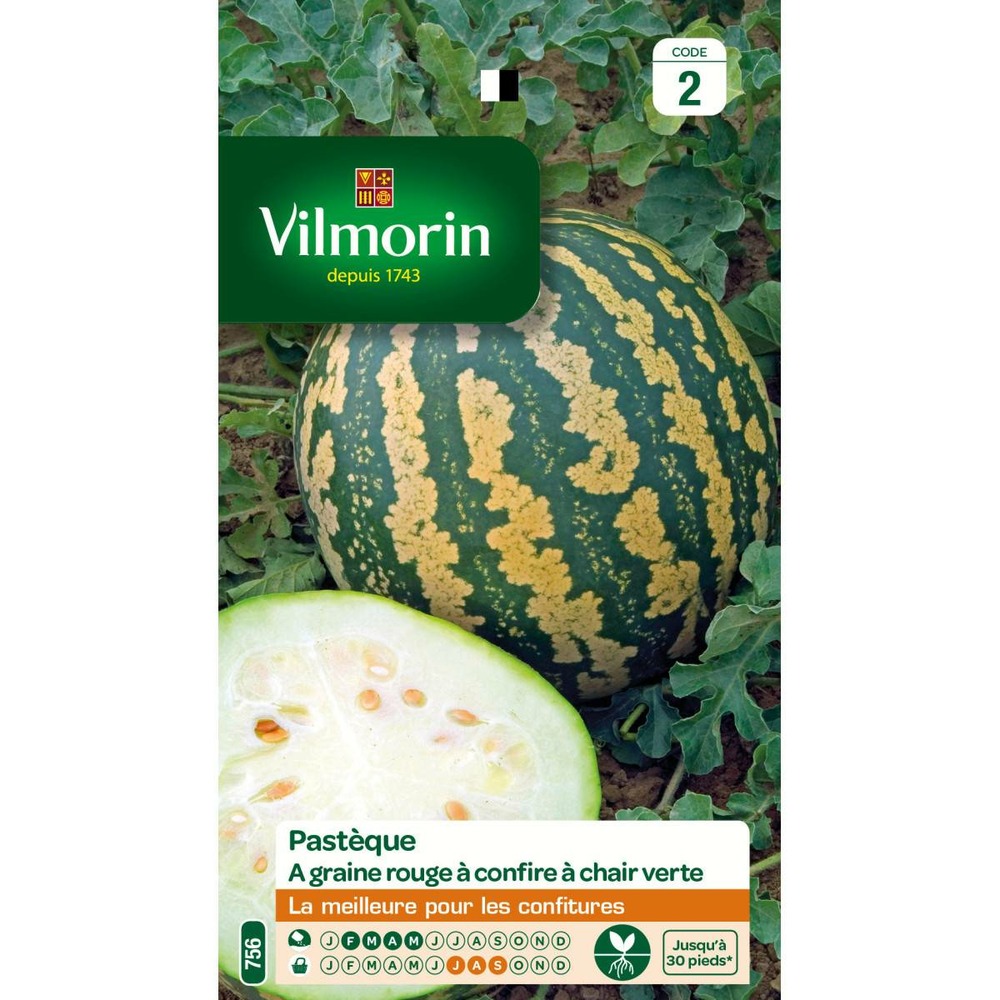 Sachet graines pastèque à graine rouge à confire