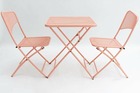 Table et 2 chaises de jardin pliantes rose
