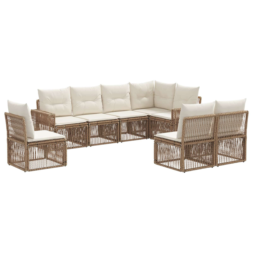 Ensemble de canapé de jardin 8 pcs beige et blanc crème