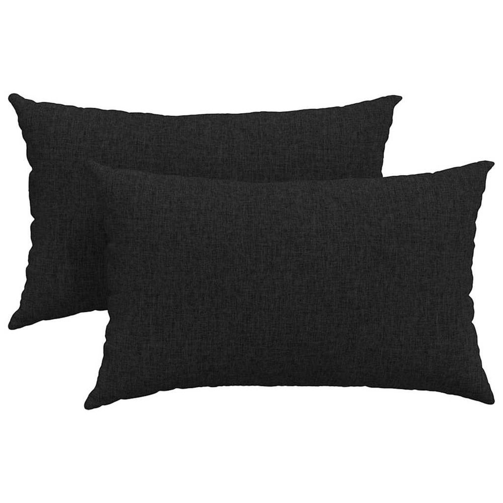 Coussins de canapé 2 pc tissu noir 50 x 30 cm