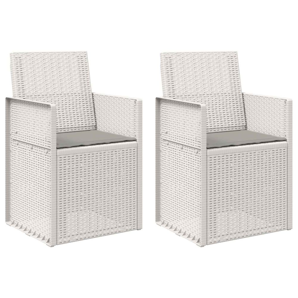 Chaises de jardin salle à manger 2 pc blanc et gris clair pp