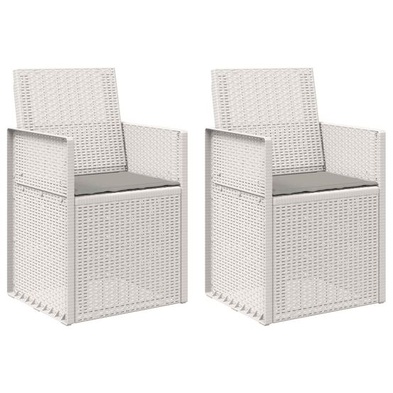 Chaises de jardin salle à manger 2 pc blanc et gris clair pp