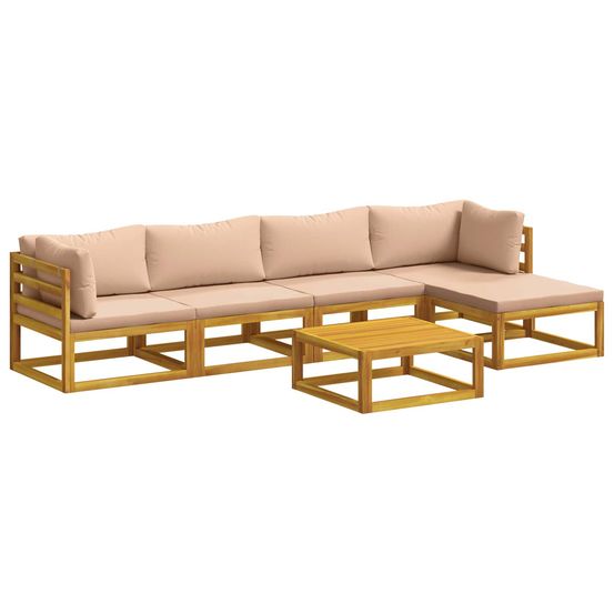 Ensemble de canapés 6 pc naturel bois d'acacia massif